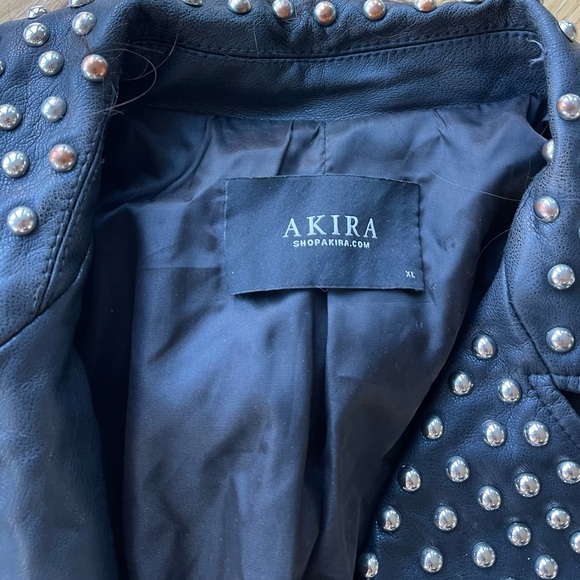 AKIRA Black Studded Leather Jacket - Picture 6 of 6
